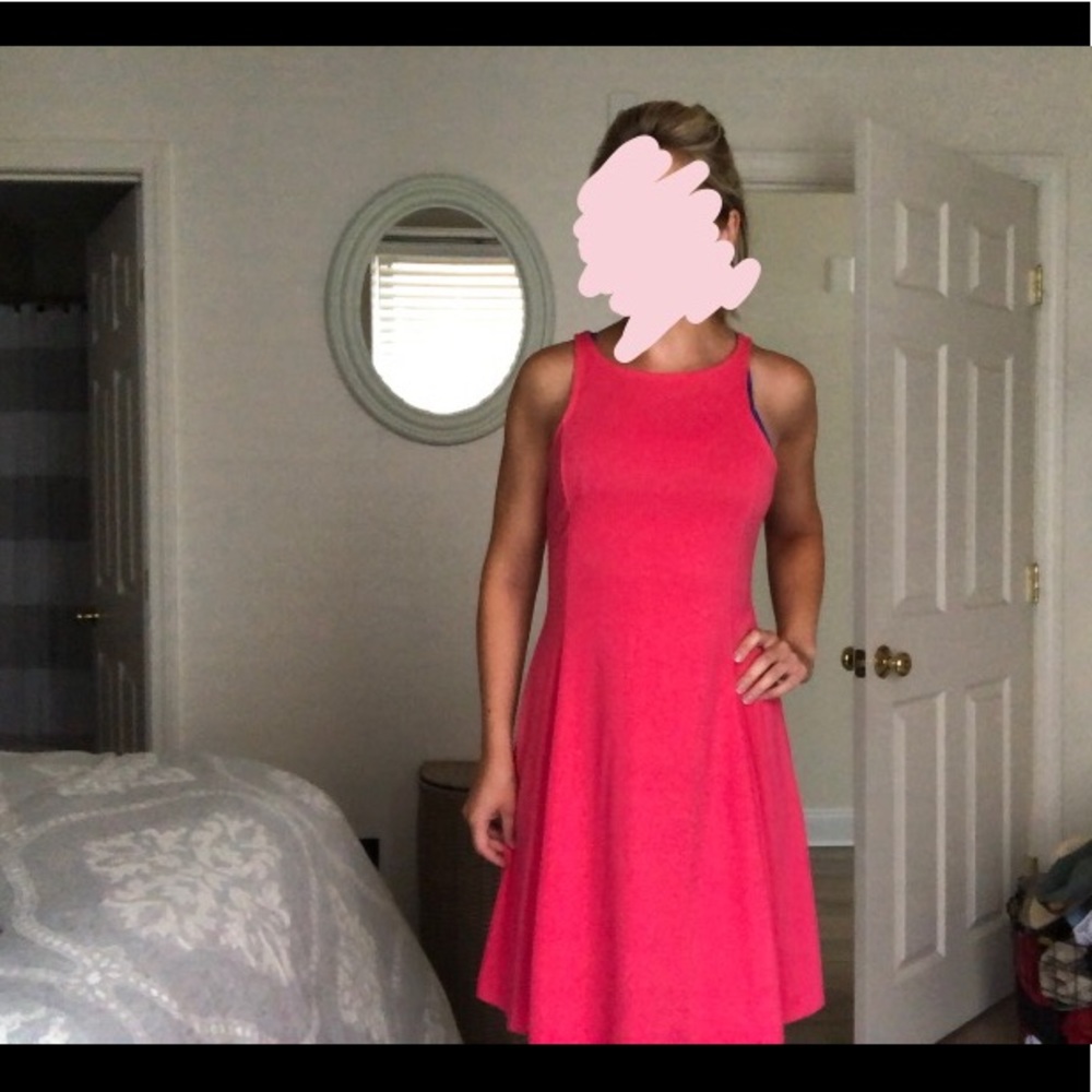Coral Fit and Flare Old Navy dress
